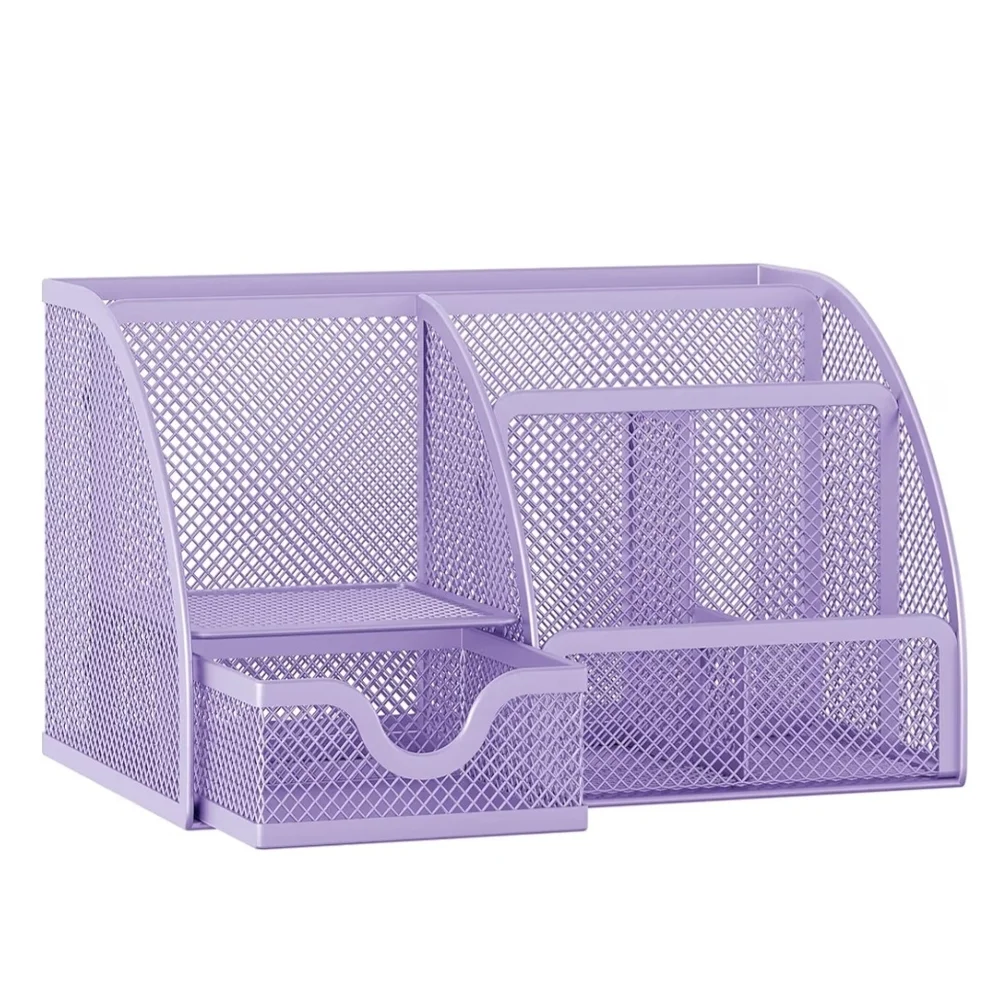 Purple Mesh Desk Organizer